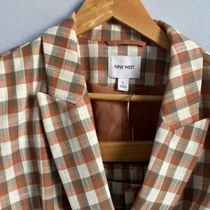 Nine West Plaid Blazer